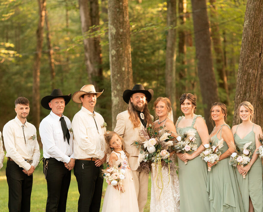 Rustic barn for weddings in the Poconos with chairs and arbor