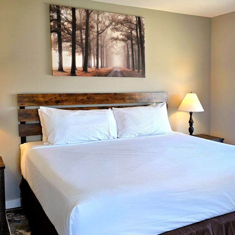 Guest room in rustic Poconos resort
