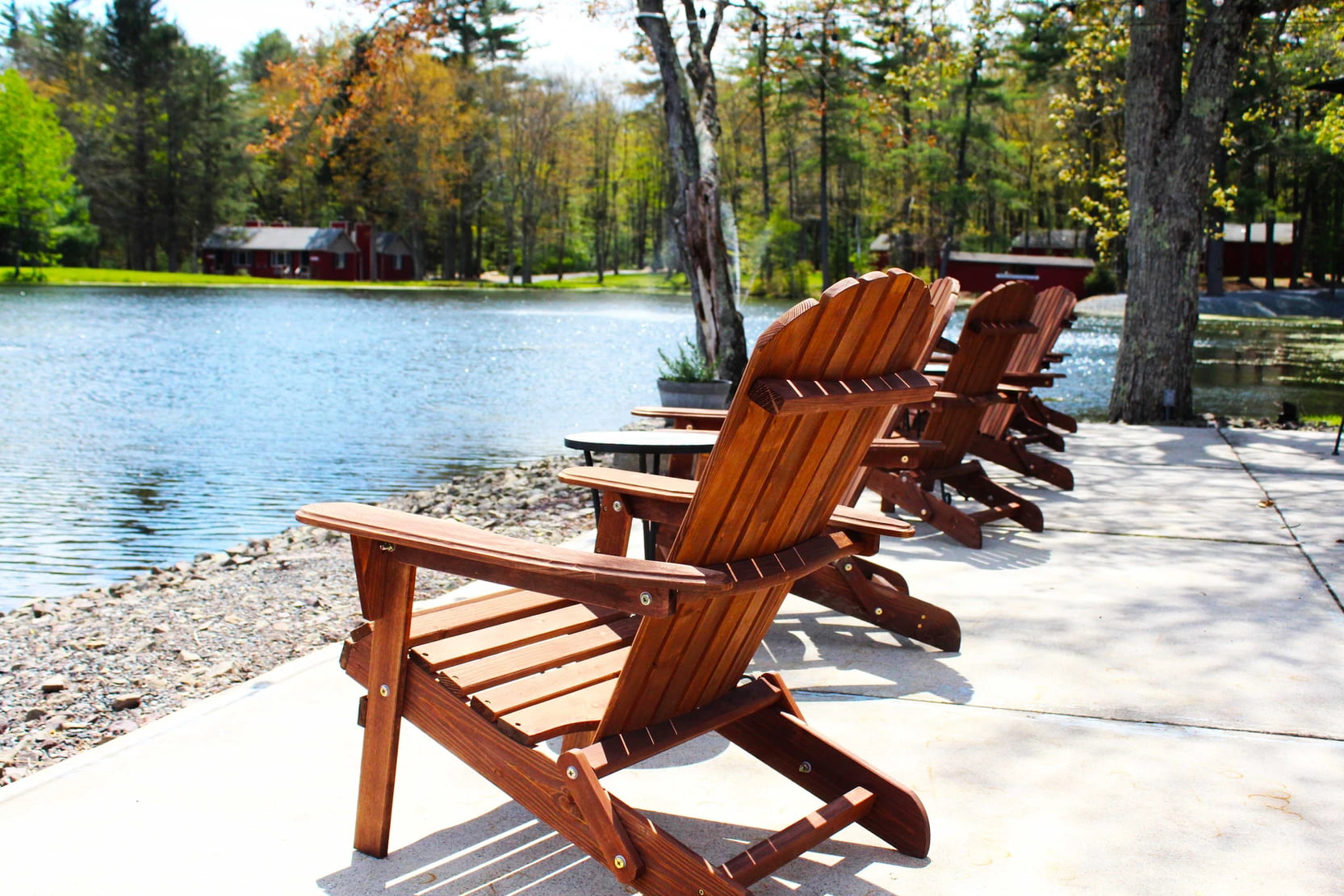 Chairs by the lake at Mount Pocono, PA