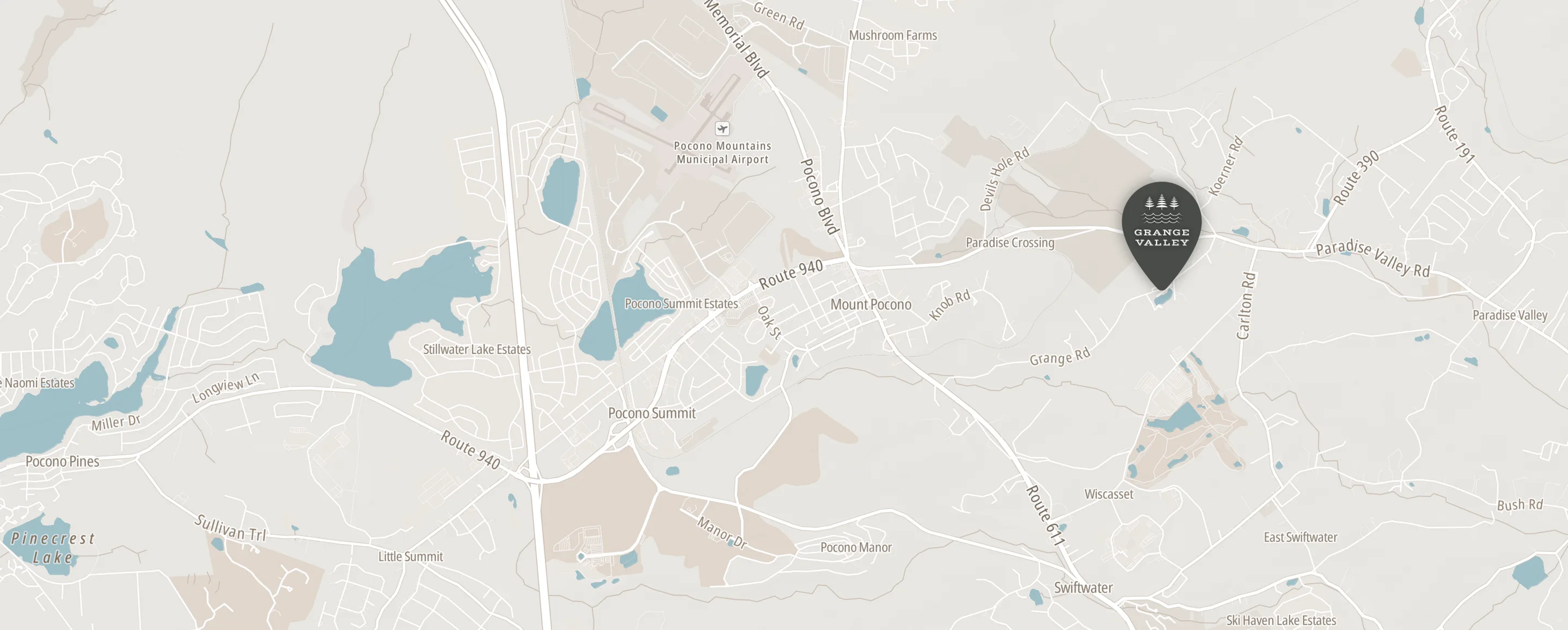 Map to Grange Valley in Mount Pocono, PA