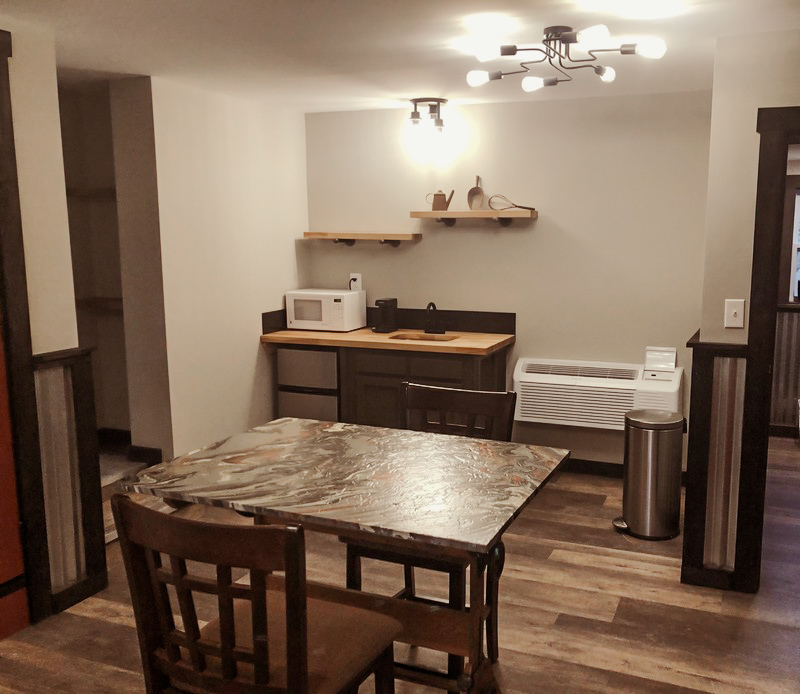dining table in suite at grange valley in pocono mountains, pennsylvania