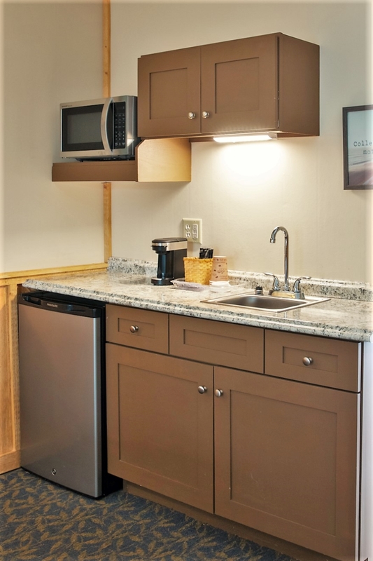 kitchenette in king suite at grange valley in poconos mountains, pennsylvania