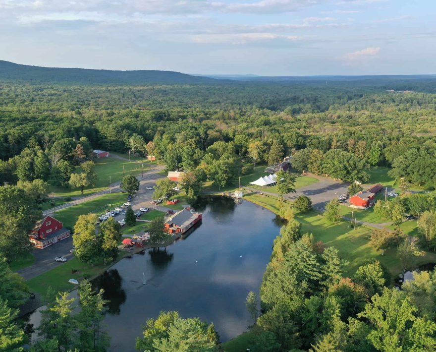 Aerial property view of Grange Valley inn and event venue in Mt. Pocono, PA