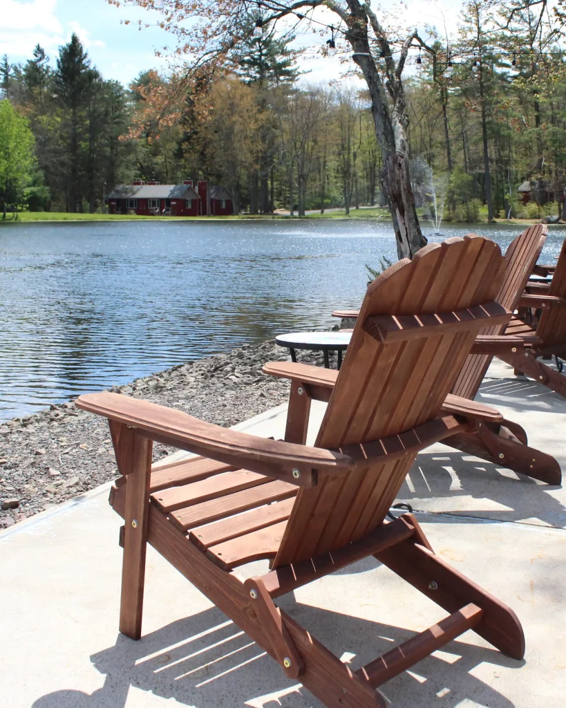 Chairs by the lake at Mount Pocono, PA