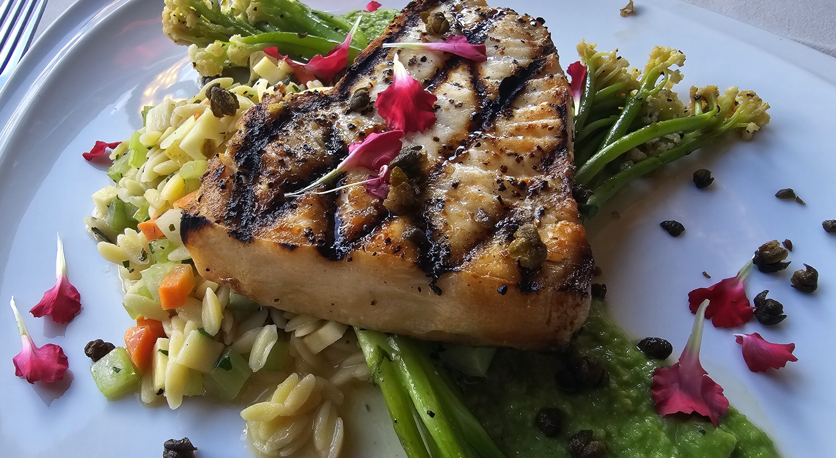 Shrimp and chips at waterfront restaurant in the Poconos
