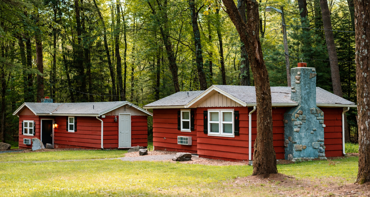 Private Cottage rentals at lakeside Mount Pocono hotel