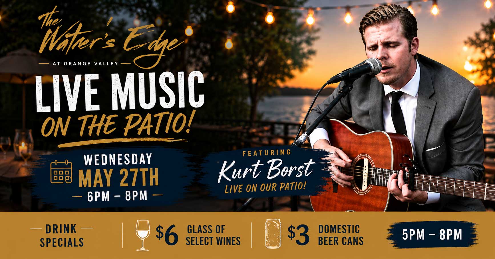 Live Music at The Water's Edge with Kurt Borst - 5/27/26