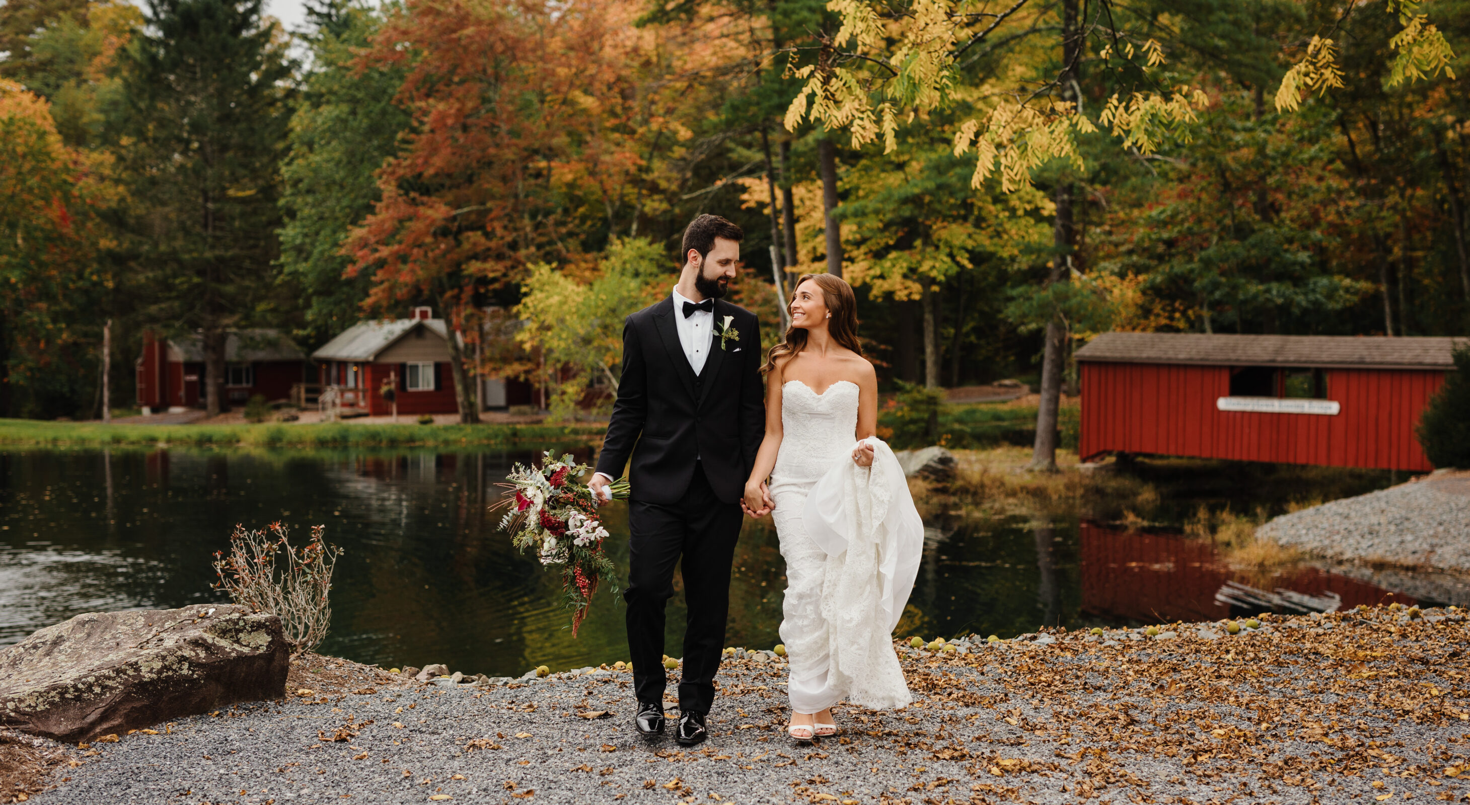 Groom and groomsmen at Poconos mountain wedding venue